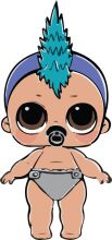An Adorable Cartoon Character with a Blue Spiky Hair and a Purple Hat