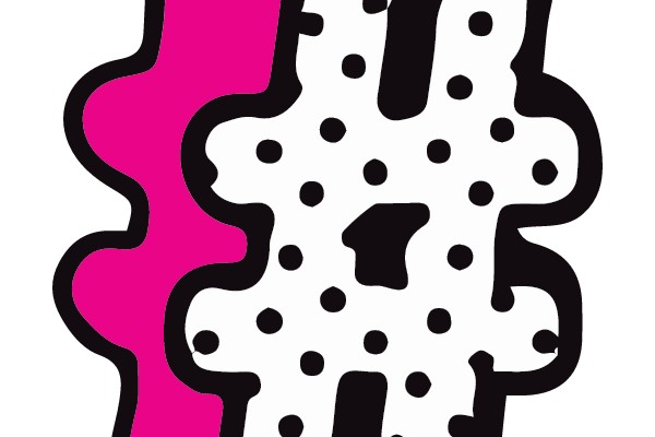 Polka Dotted Figure on Pink Background