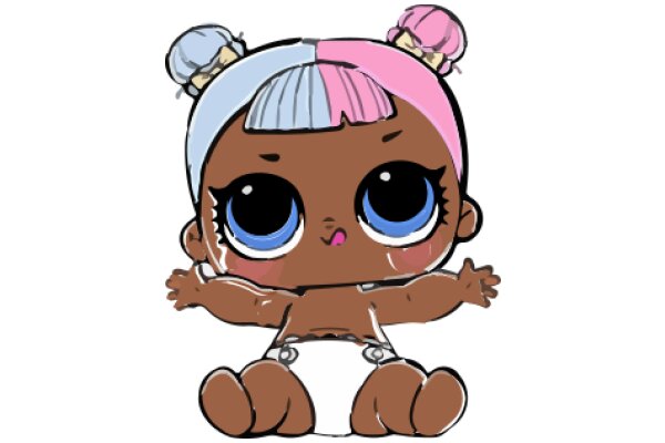An Adorable Cartoon Character with a Unique Color Palette