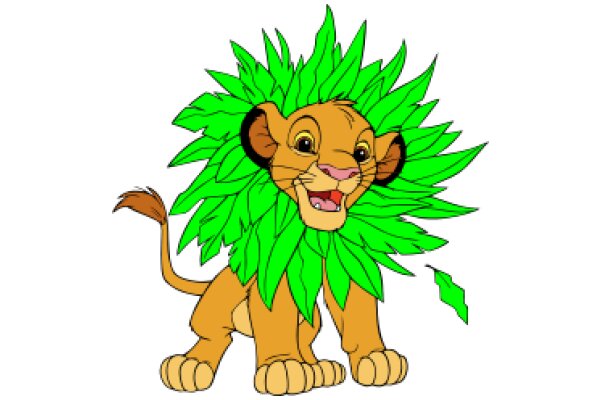 The Lion's Green Mane: A Colorful Twist on a Classic Character
