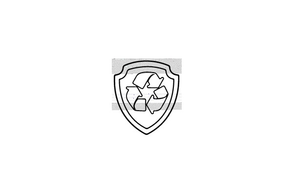 Recycle Symbol on Shield