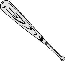 Silver Baseball Bat with a Curved Handle