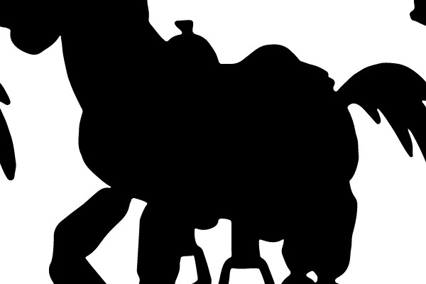 Silhouette of a Steampunk-Inspired Robot Horse