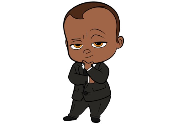 A Stylish Cartoon Character in a Suit and Tie, with a Smirk and a Thoughtful Expression.