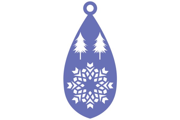A Purple Snowflake with Trees and a Drop-like Shape