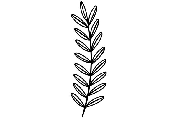 Simplistic Line Art of a Plant