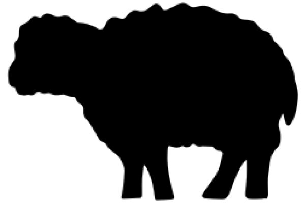 A Silhouette of a Sheep on a White Background