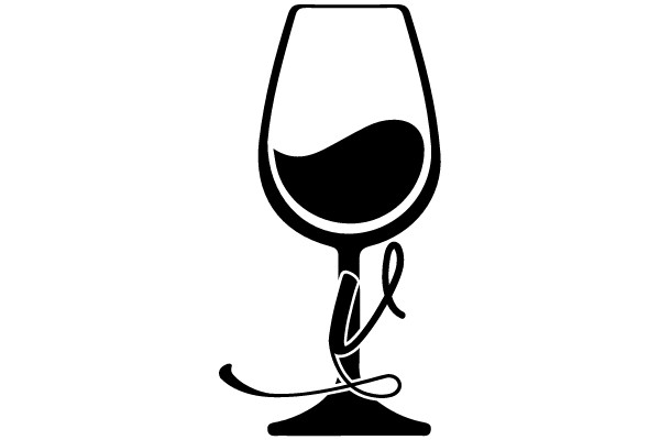 Stylish Black Wine Glass with a Curly Handle