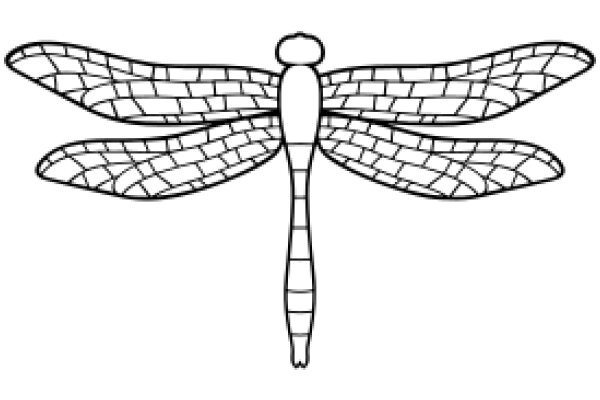 A Simple Line Drawing of a Dragonfly