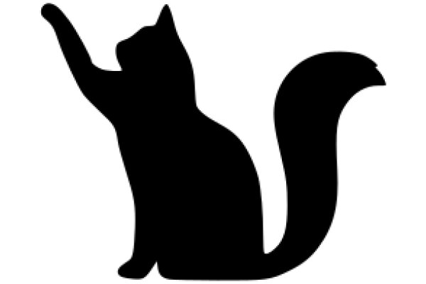 A Silhouette of a Cat with a Raised Paw, Embodying the Spirit of Feline Grace and Curiosity.