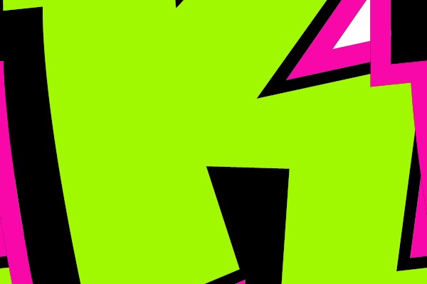 Graffiti-Like Green and Pink Symbol