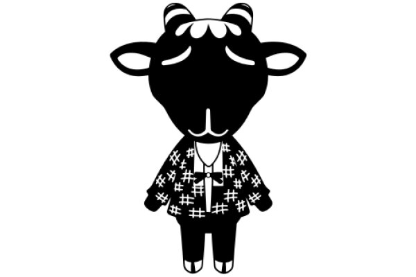 A Stylish Illustration of a Cow with a Bowtie