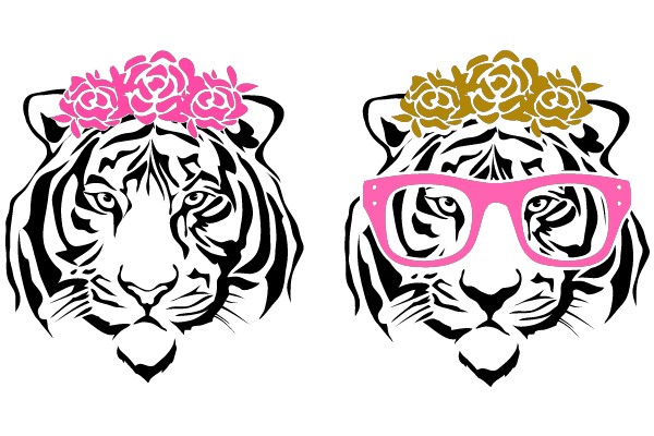 Tiger Twins: Floral and Fashion Felines
