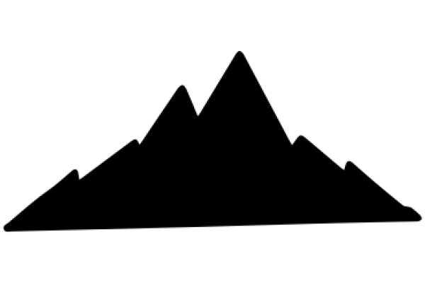 A Silhouette of a Mountain on a White Background