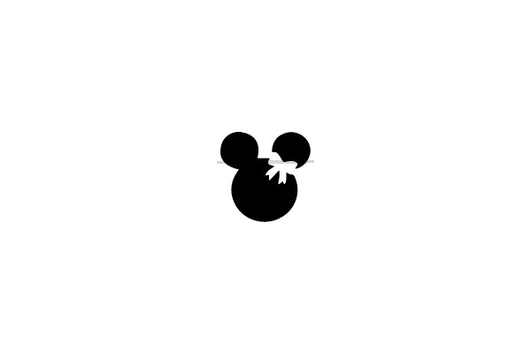 Mickey Mouse Silhouette with Bow