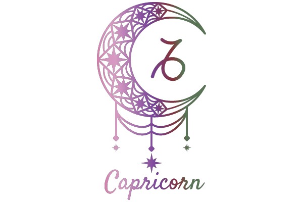 Celestial Emblem of Capricorn: A Stylized Astrological Logo