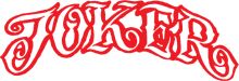Stylized Red Lettering with a Curved Design
