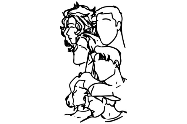 A Line Drawing of a Group of People