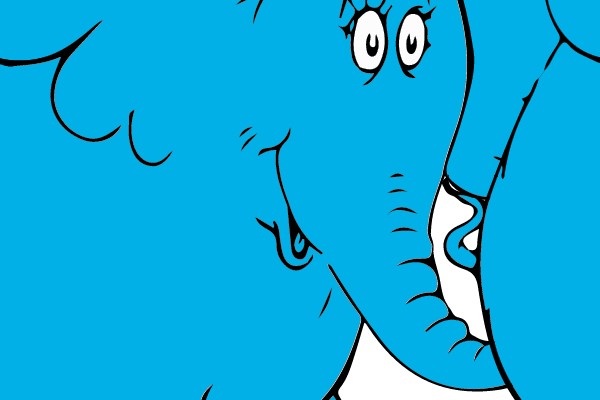 Whimsical Blue Elephant