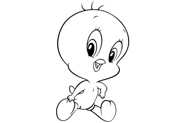 Adorable Cartoon Character: A Chubby, Happy Baby with Big Eyes and a Big Smile