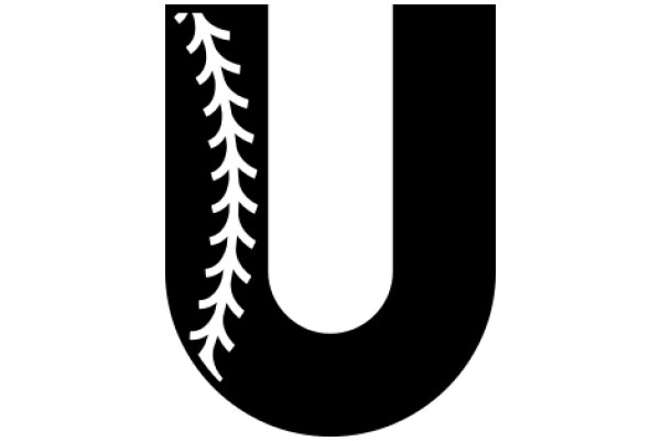 A Graphic Design of a Letter 'U' with a Baseball Stitch Detail