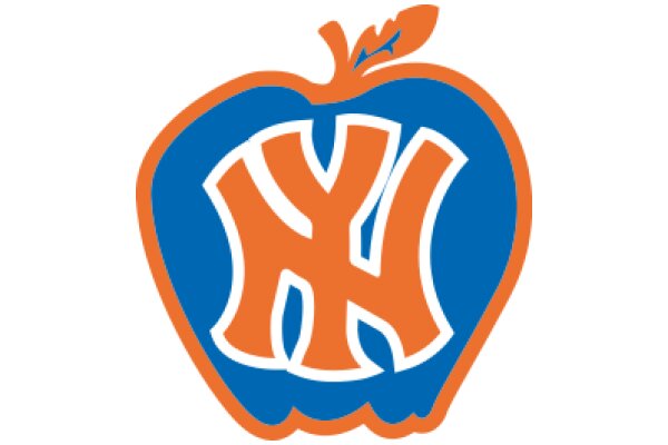 Vibrant Apple Logo with Blue and Orange Colors