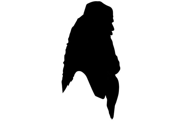 Silhouette of a Person in a White Background