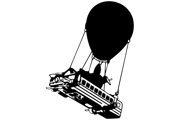 Bus with Balloon Lifted by Strings