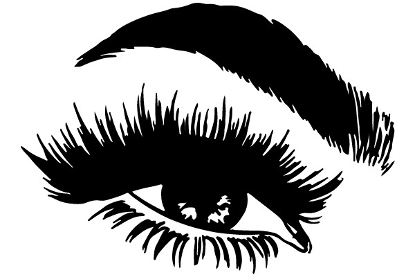 Monochrome Eyelash Illustration