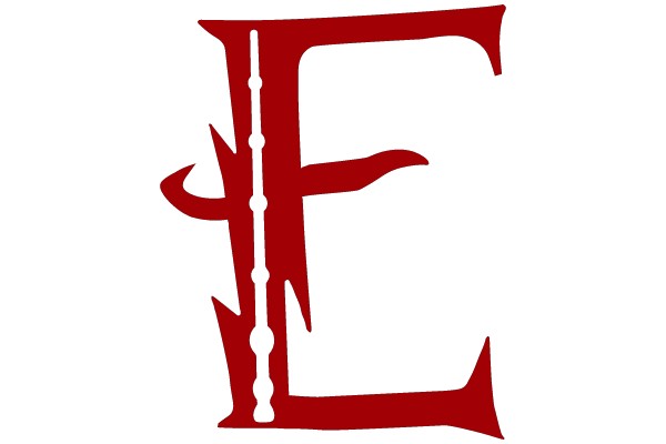 Red Gothic Letter E