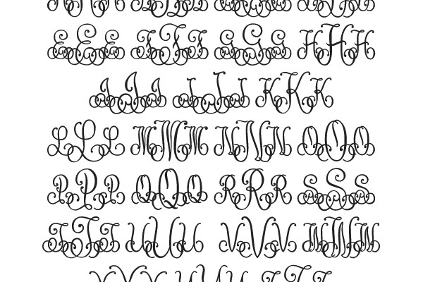 Elegant Script Font Alphabet