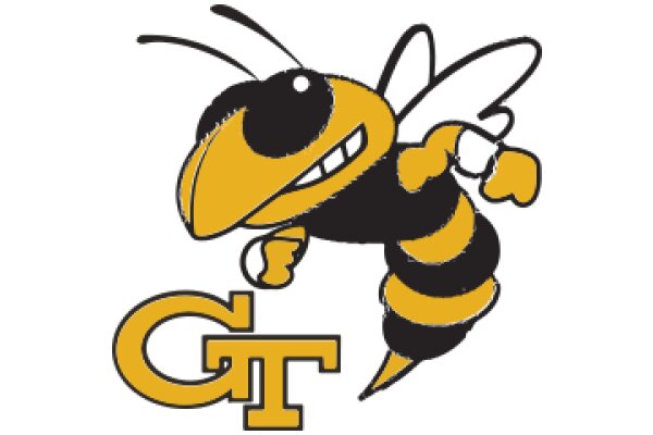 A Playful Cartoon of a Bee with the Letter 'G' and 'T' in the Background