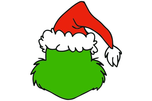 Grinch's Face with Santa Hat
