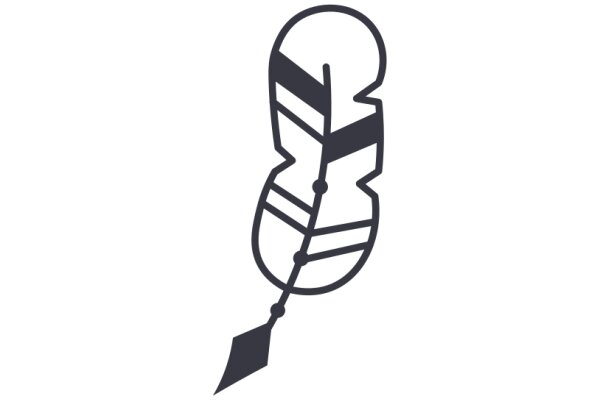 Stylized Feather Icon with a Tail