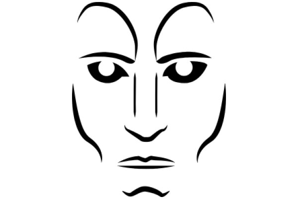 Stylized Portrait of a Face with Eyes and Eyebrows