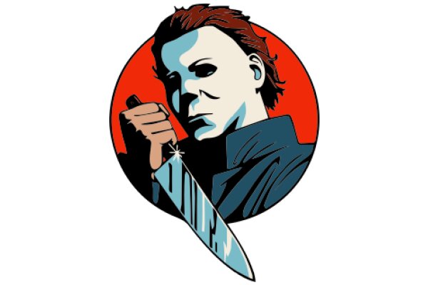 A Stylized Portrait of a Man with a Knife