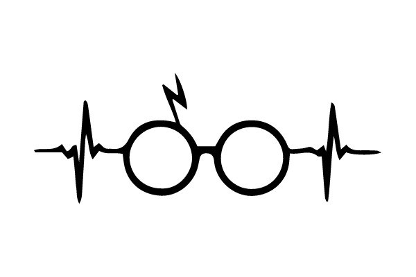 Iconic Glasses with Electrocardiogram Waves