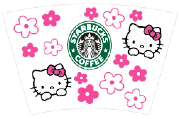 Cute Starbucks Coffee Mug with Hello Kitty and Flower Design