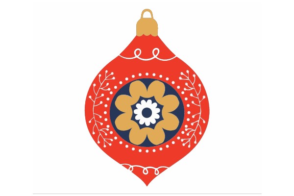 Vibrant Festive Ornament: A Modern Holiday Decorative