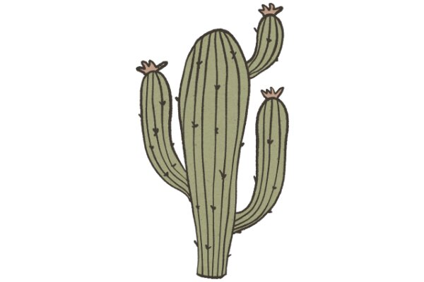 A Whimsical Cactus Illustration: A Playful Take on Desert Flora