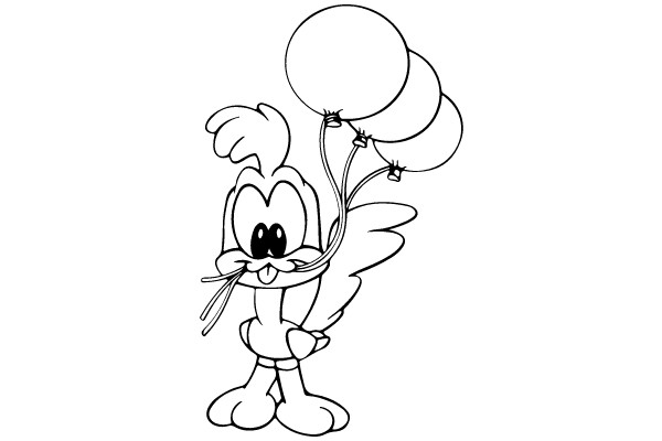 Balloons and a Cartoon Character