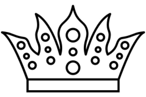 Stylized Crown Icon with Circles and Flames