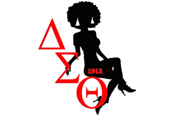 Silhouette of a Woman with a Red 'O' and a Greek Letter 'Σ' in the Background