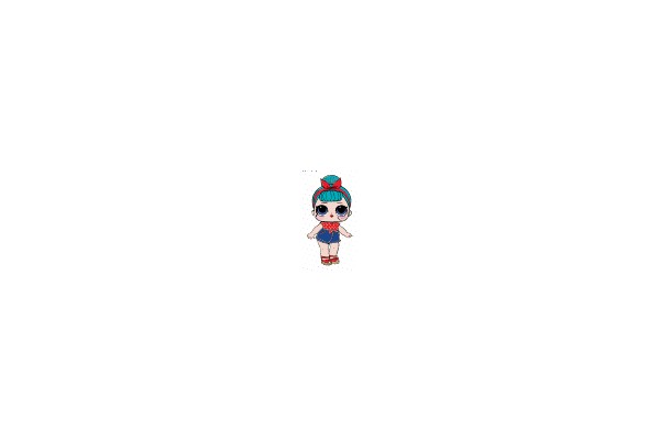 Adorable Blue-Haired Doll with Red Accessories