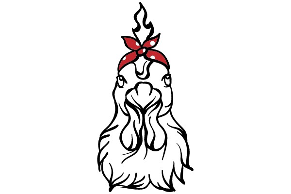 Rooster with Red Polka Dot Bandana