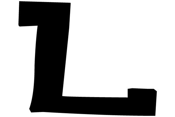 Black Letter L on White Background