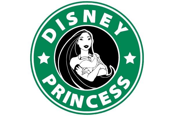 Disney Princess Starbucks Logo Mashup