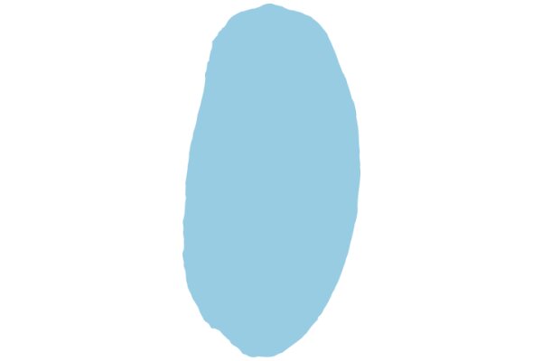 A Vivid Blue Oval on a White Background