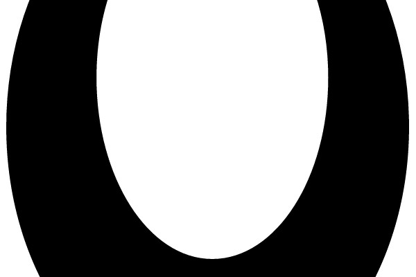 Black U-Shaped Object with Two Holes