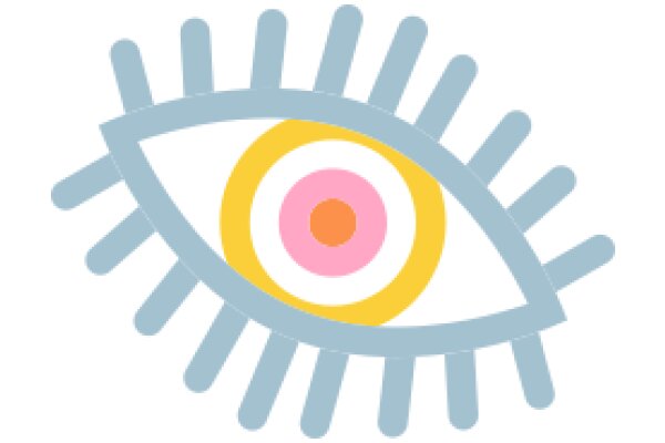 A Digital Eye with a Pink Center and Yellow Outer Ring